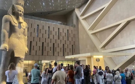 بيان من السياحة والآثار بشأن تسريب مياه بالمتحف المصري الكبير